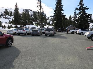 The appallingly bare parking lot at Heather Meadows