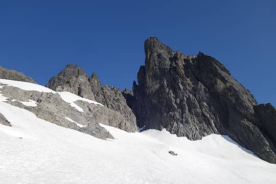 Looking up from the glacier