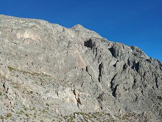 Moapa's south face - believe it or not, there's a non-technical route up there