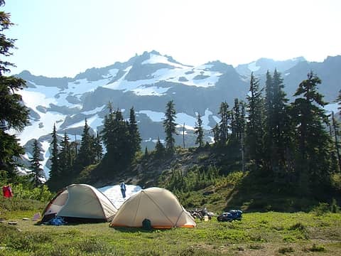 Our campsite at Martins Park, for night 2. Mt Christie in the background.