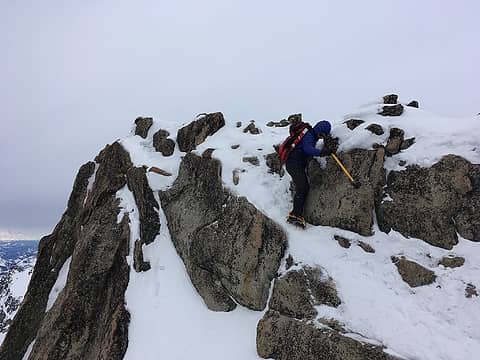 Kyle descending Colchuck summit