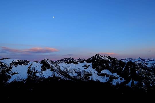 Afterglow above Cutthroat & Porcupine, 9:47pm