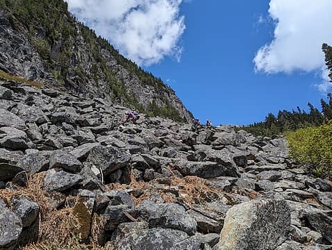 Down the boulder field