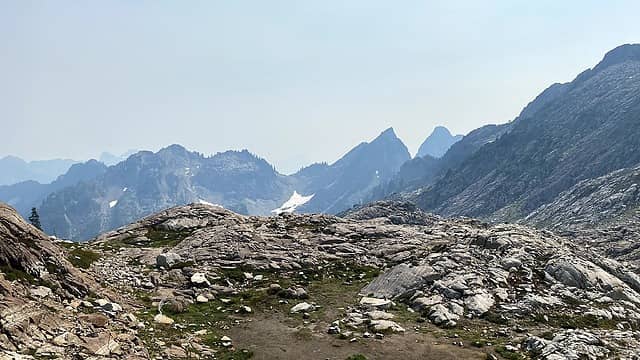 View of Gothic Basin departing Foggy Lake