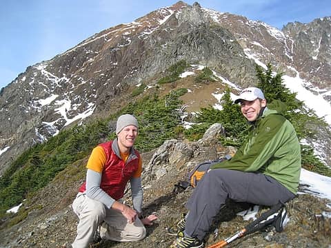 at 6800' on the ridge with larrabee in the background