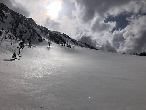 Exit apron from NW Couloir of N Gardner