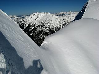 Looking through the cornices to Mt. Prophet