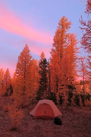 Campsite 5 minutes before sunrise