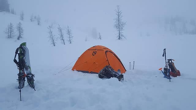 our camp at upper snowy lake