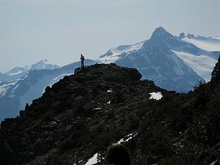 Mike on ridge, with Snowfield behind
