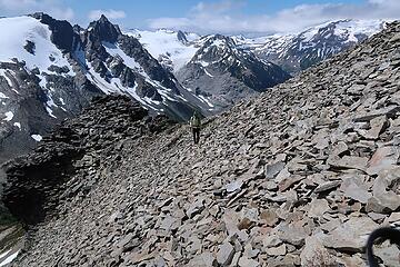 the goats constructed a trail for us across the talus here