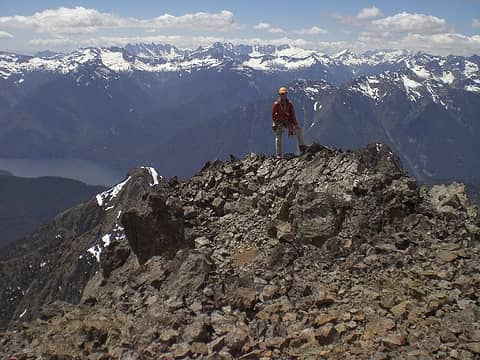 Franklin on the summit of S Hozomeen.