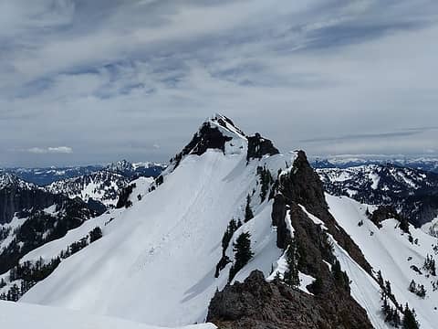 view of the true summit from the west summit