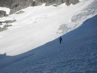 crossing the Chimney Glacier