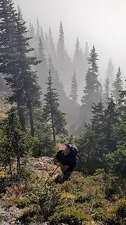 Bryan above the misty forest