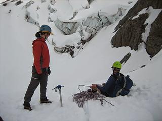 Hotpantz and Stefan at the belay station
