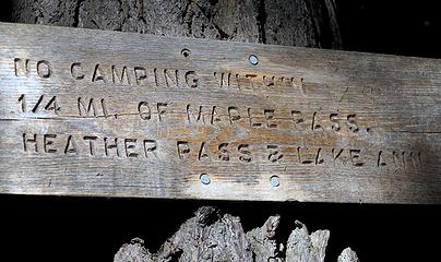 No camping in these places