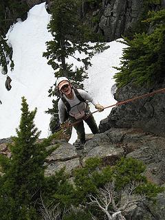 Mike rappelling