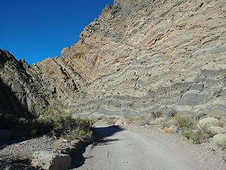 A rough and narrow drive with interesting geology