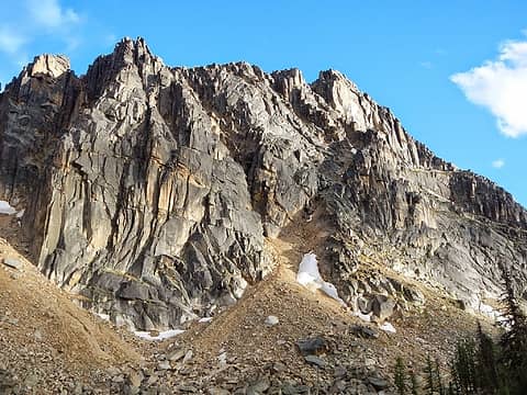 west peak of Amphitheater above upper Cathedral Lake