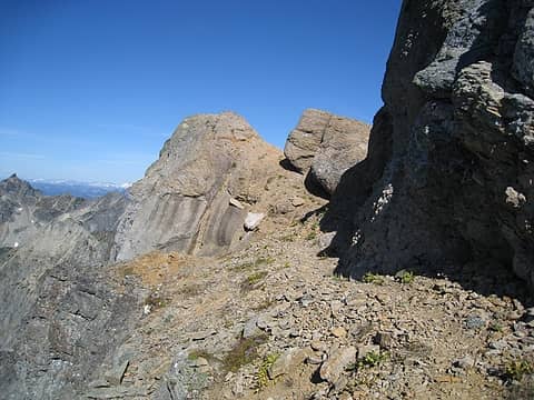 the route LEFT of the summit block