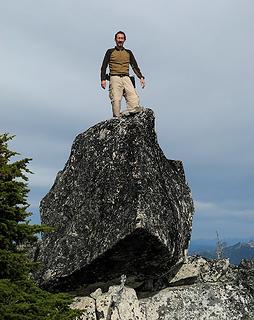 Matt on West French summit boulder