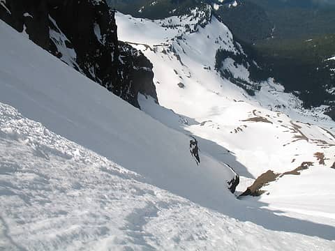 Looking down from the traverse.