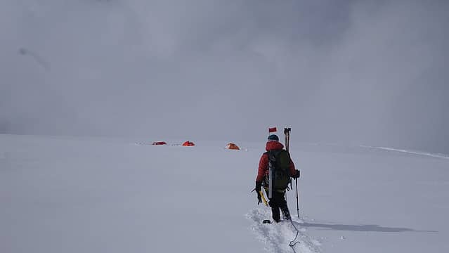 Reaching the tents at high camp