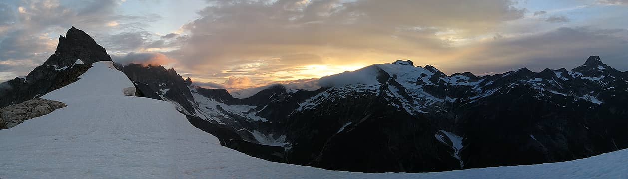 Pickets Sunset Panorama from Camp