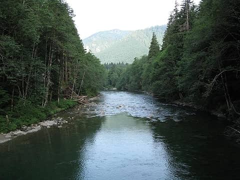 The Middle Fork meanders along