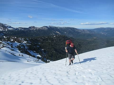 Joe gaining the ridge