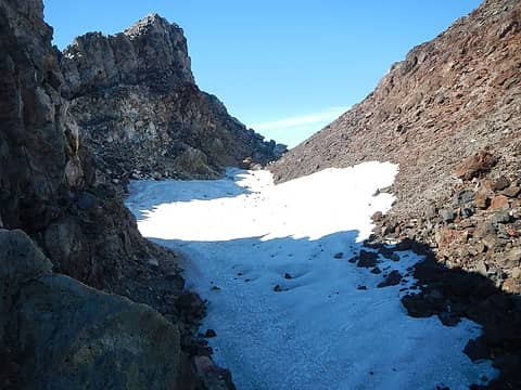 snow in the collapsed crater