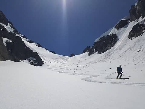 Skiing the Ice Elation couloir
