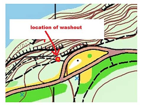 location of washout near nw corner Dalco Passage VP