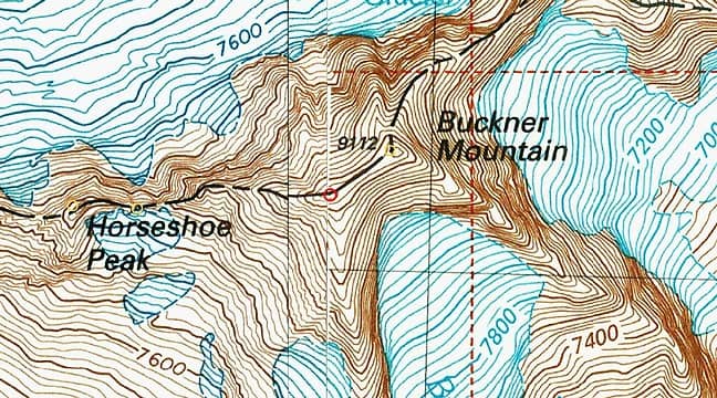 The quad showing summit locations (image from peakbagger.com)