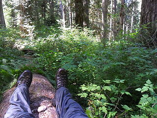 taking a break, on blowdown, with completely soaked trousers.
