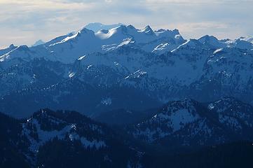 Layered peaks culminating in Daniel & Rainier