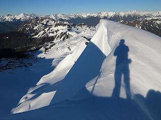 My shadow on the summit cornice