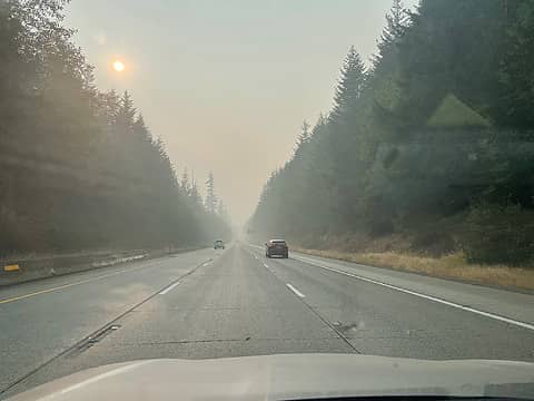 Driving westbound on I-90 today after hiking in relatively clean air just east of the pass.