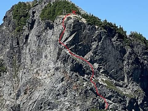 Closer look of the route up to the anchor