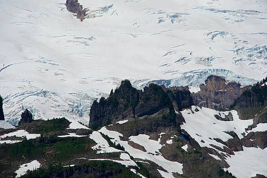 Pinnacles of Lava Divide with Park Glacier behind