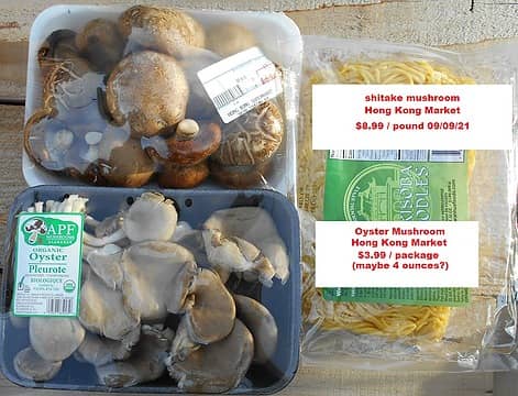 Shitake and Oyster mushrooms Hong Kong Market 09/09/21