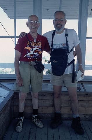 Dad and me in the cabin atop Pilchuck.