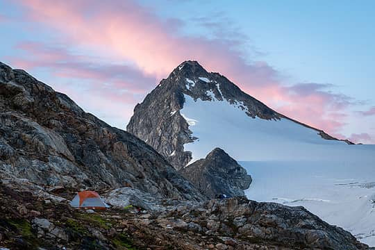 Blue hour, Snowfield and Camp