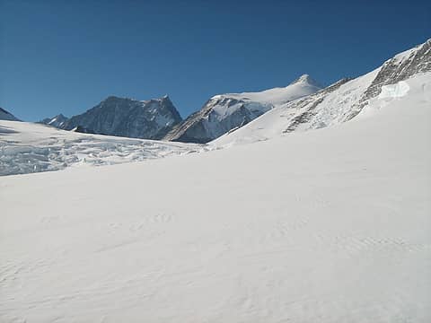 Mt. Gardner (L), Mt. Epperly (M) and Mt. Shinn (R) from low on the Branscomb Glacier