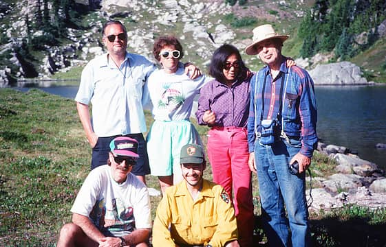 Earl Hardy (far right) and family and Vic Stanculescu (ONP)  Lake of the Angels  August 1992