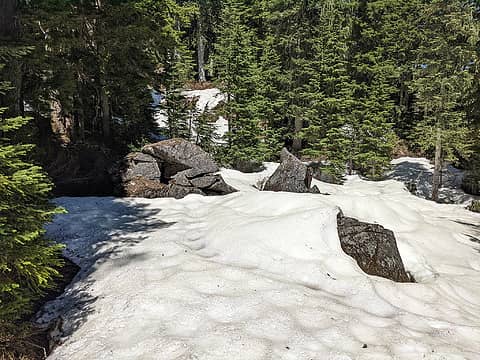 Rocks melting snow