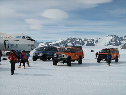 Our 4 x 4 rides from runway to Union Glacier field camp.