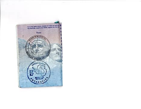 Passport with the Antarctica rubber stamps!